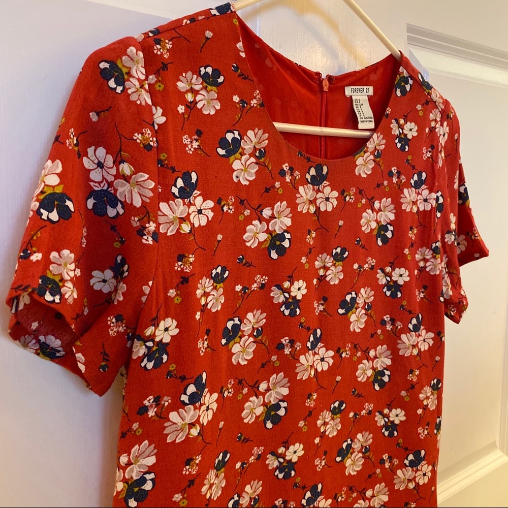 Floral Print Short Sleeve Blouse Tee Professional - Picture 4 of 12